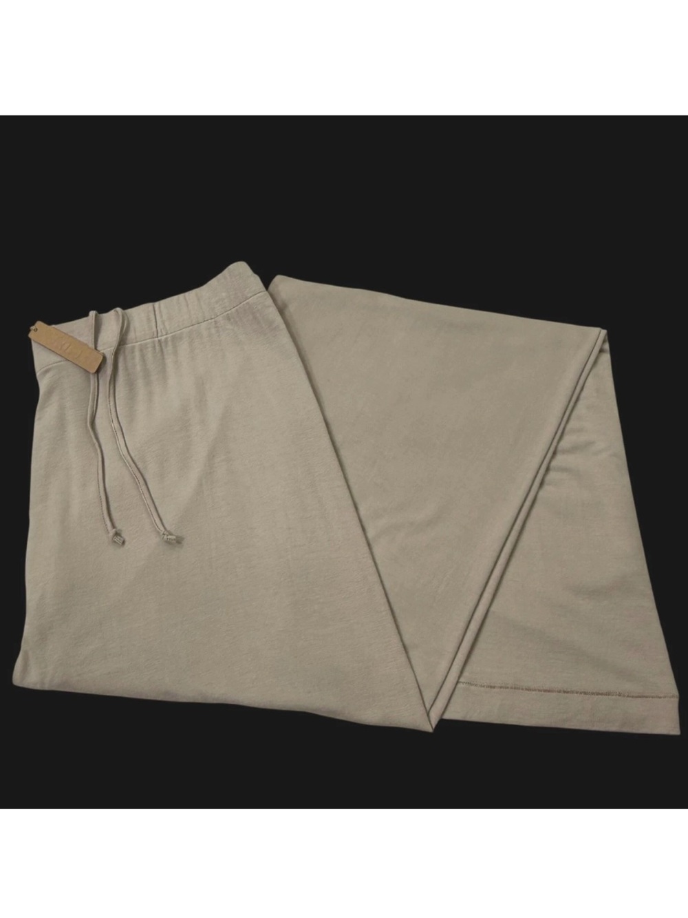 🟤 SKIMS Sleep Straight/Wide-Leg Drawstring Pants in Taupe/Tan Size Large L NWT 🟫 - Picture 13 of 14